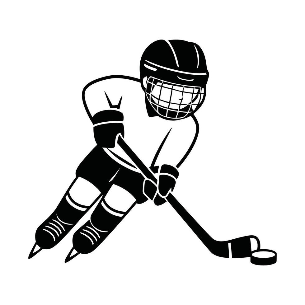 Illustration of Ice Hockey Player in Action vector