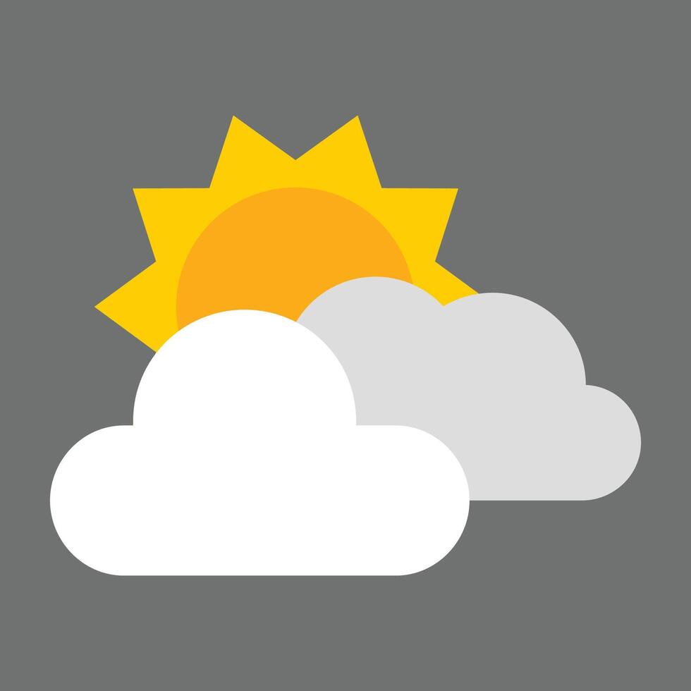 The weather icon is shown with the sun and clouds vector