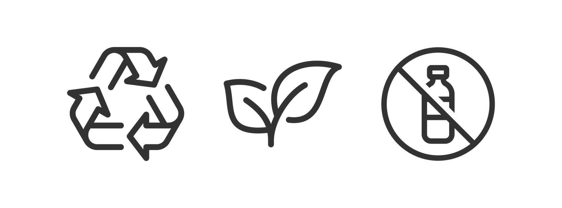 Eco icon. Recycling symbol. No plastic. vector
