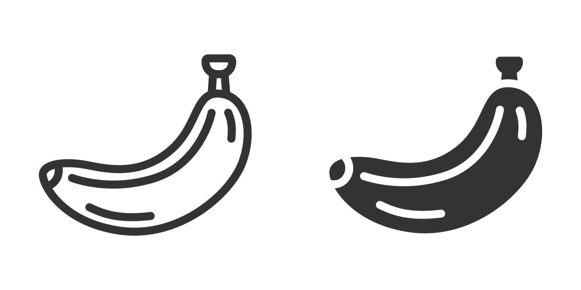 illustration of two banana icons in black and white, showcasing a minimalistic design ideal for food, nutrition, and healthy lifestyle themes. vector