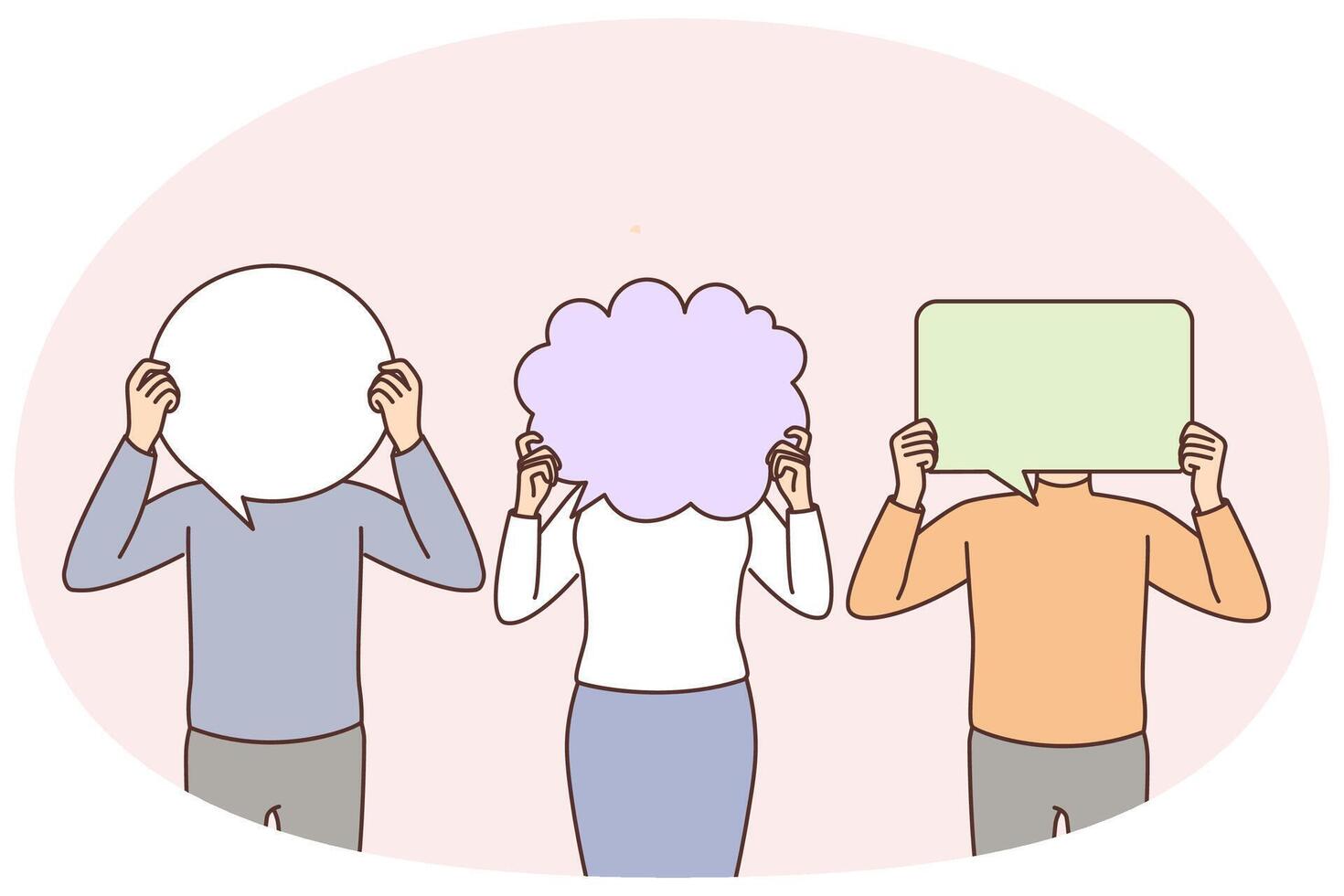 People hold speech bubbles vector