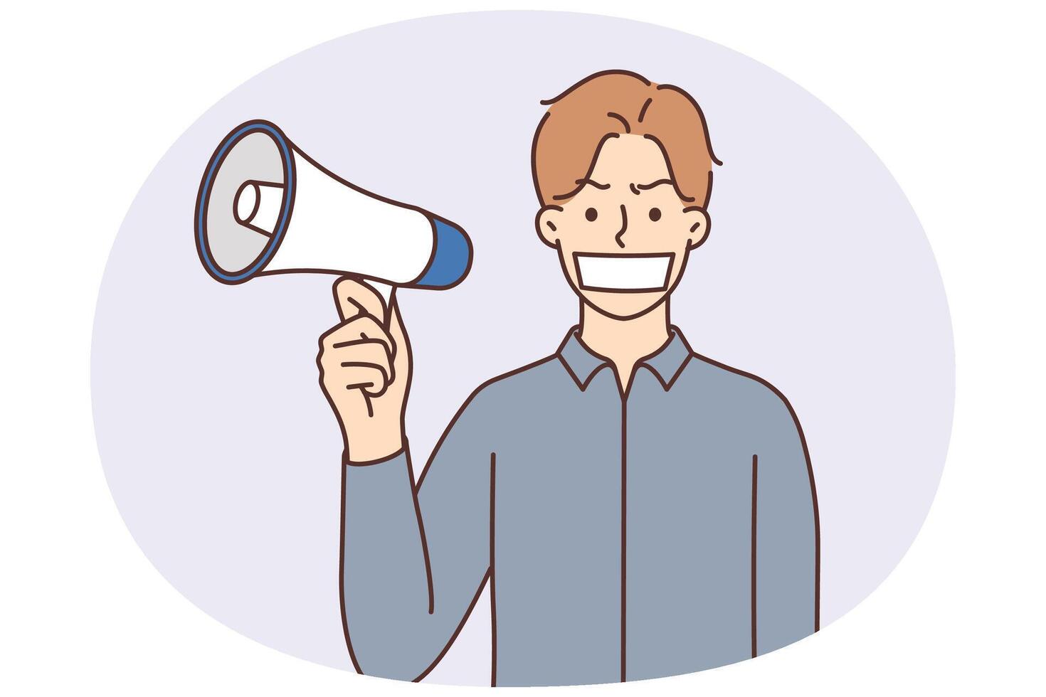 Man with cover on mouth with megaphone vector