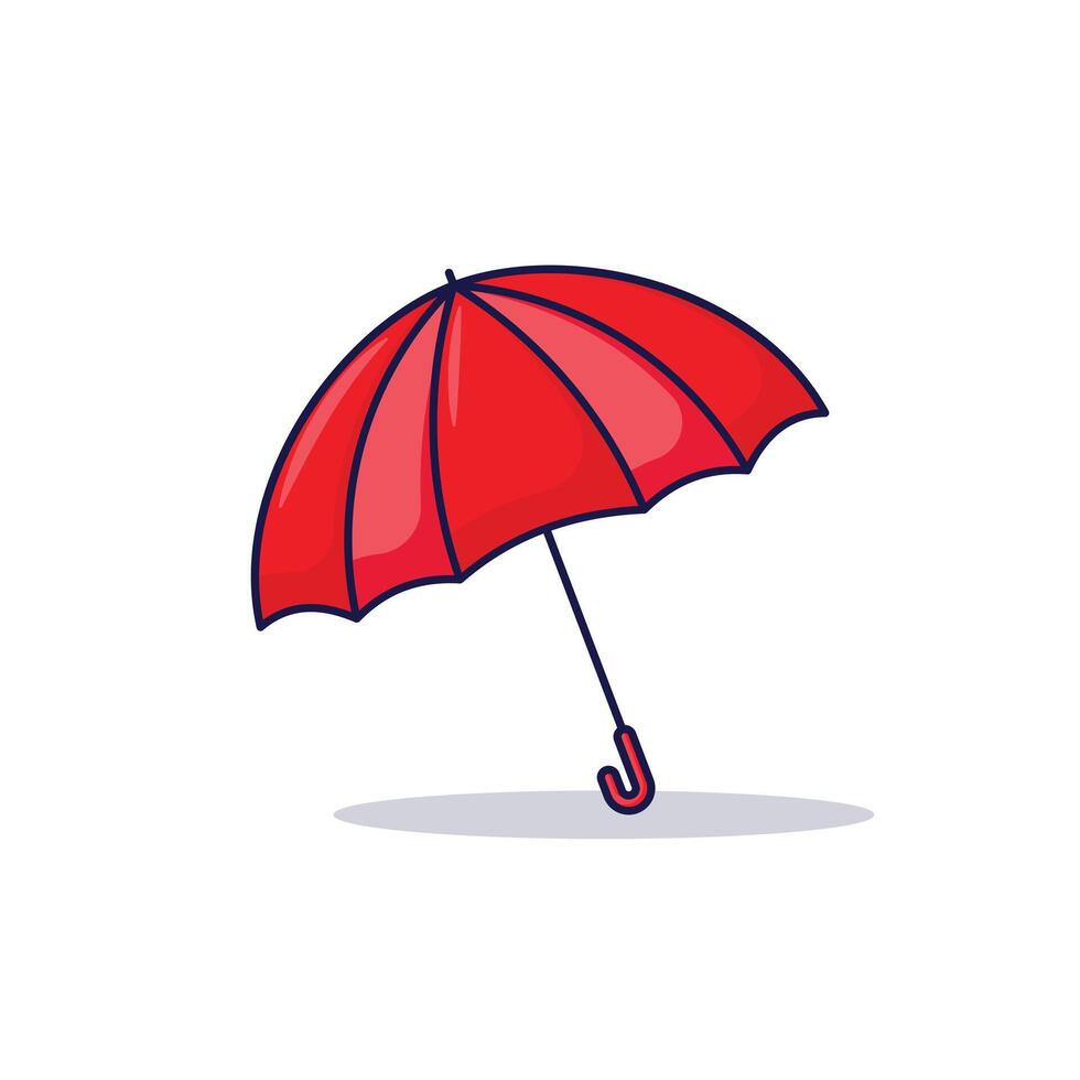 Red Umbrella isolated on white background. art illustration vector