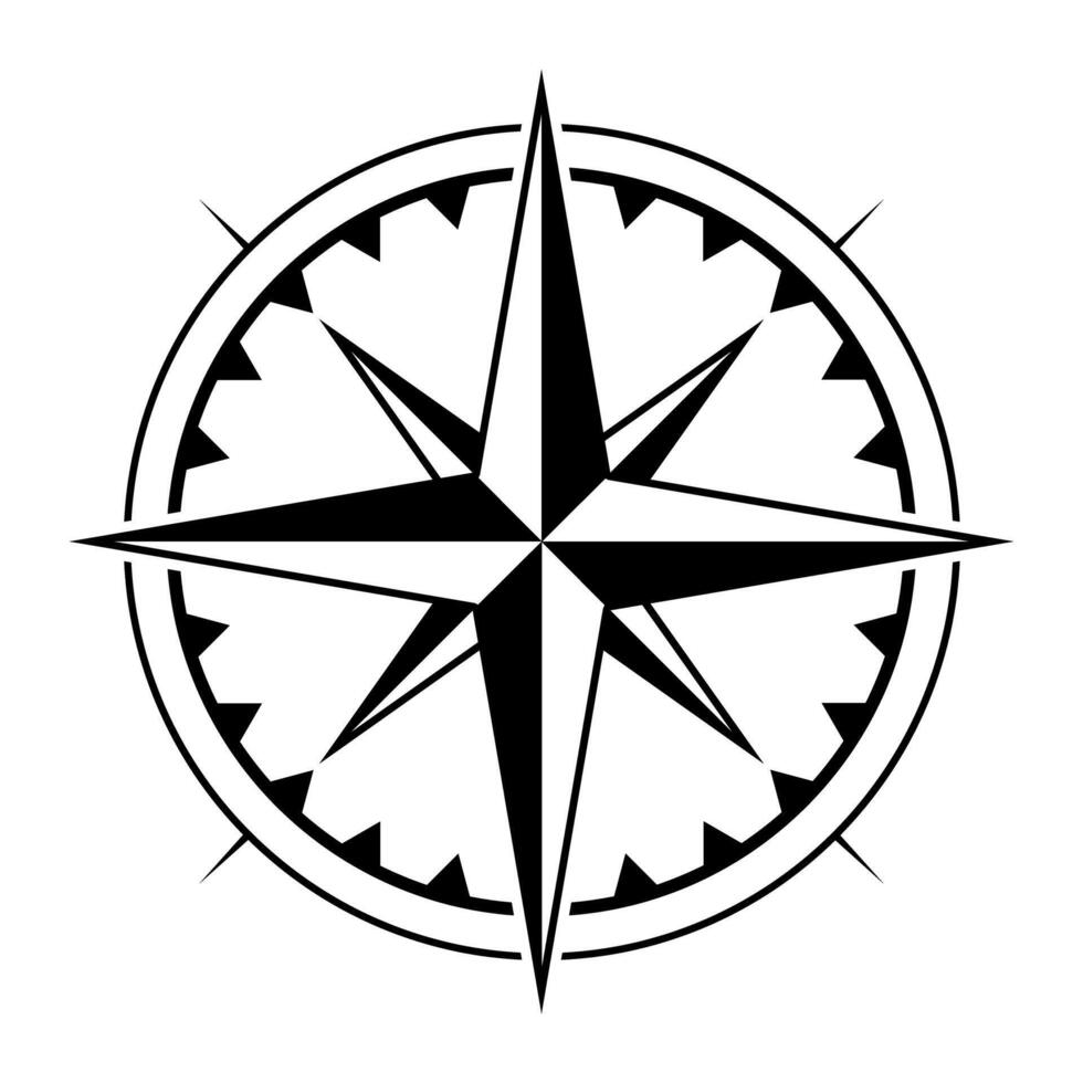 Compass icon symbol. Flat illustration vector