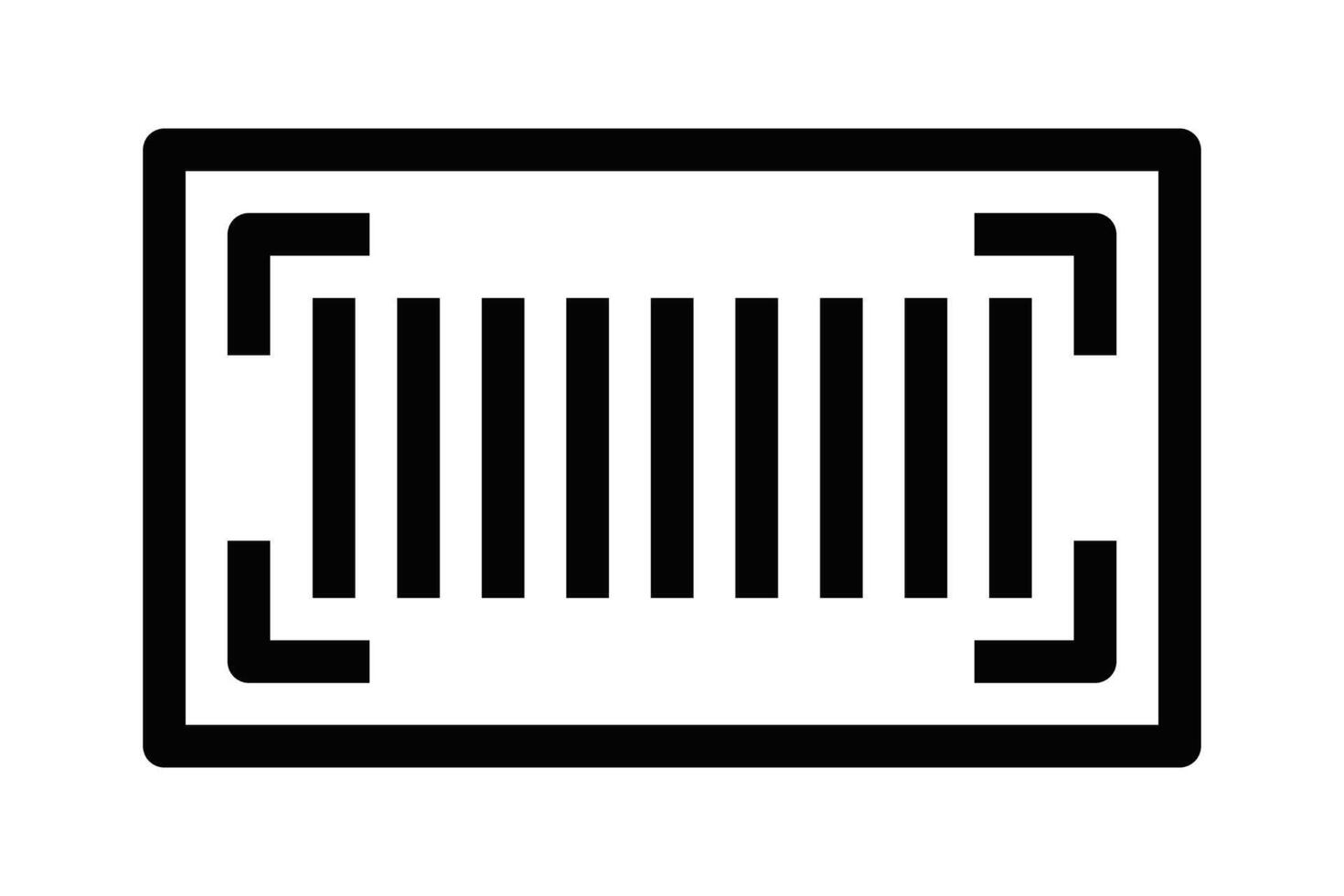 Minimalist line of a barcode, representing product scanning, retail, and inventory management. Ideal for ecommerce, logistics, and retail operations. Editable stroke. vector