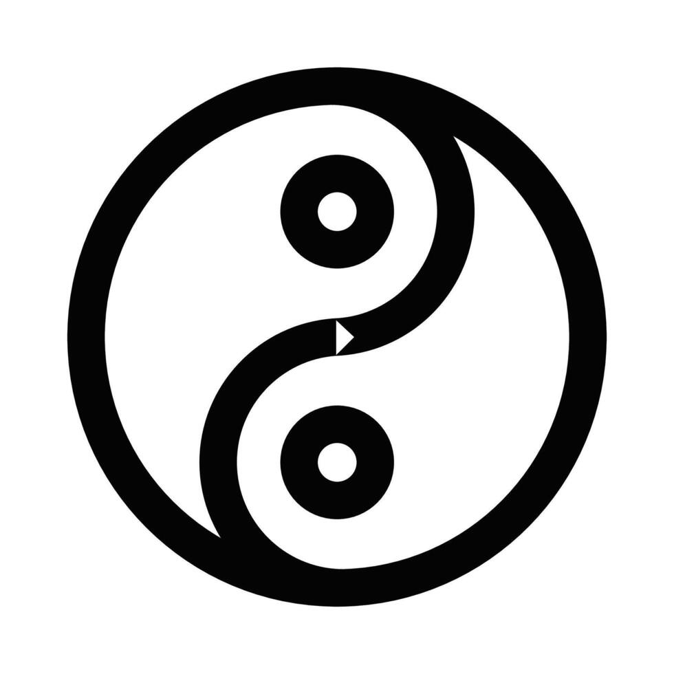Icon of yin-yang symbol representing balance, duality, and harmony in a minimalist design. Great for projects related to philosophy and spirituality. Editable stroke. vector