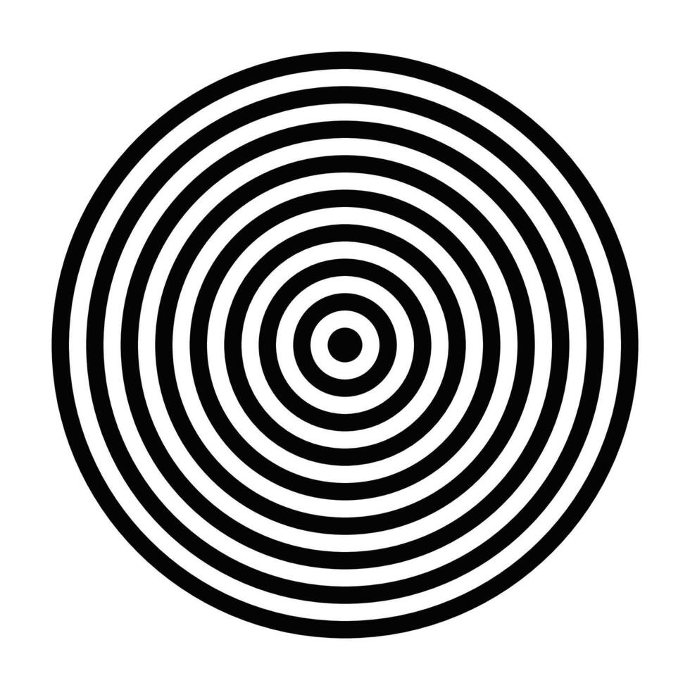 Simple icon of concentric circles creating a hypnotic effect, ideal for meditation or abstract designs. Editable stroke. vector
