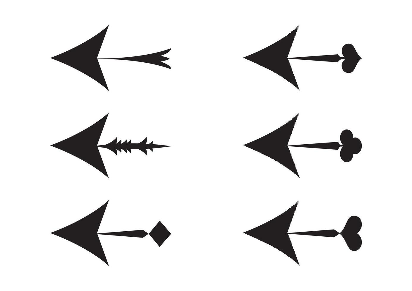 Unique Arrow Designs With Bold, Stylized Arrowhead Patterns with Sharp Geometric Shapes for Creative Visual Direction For Posters, Brochures, and Web Design vector