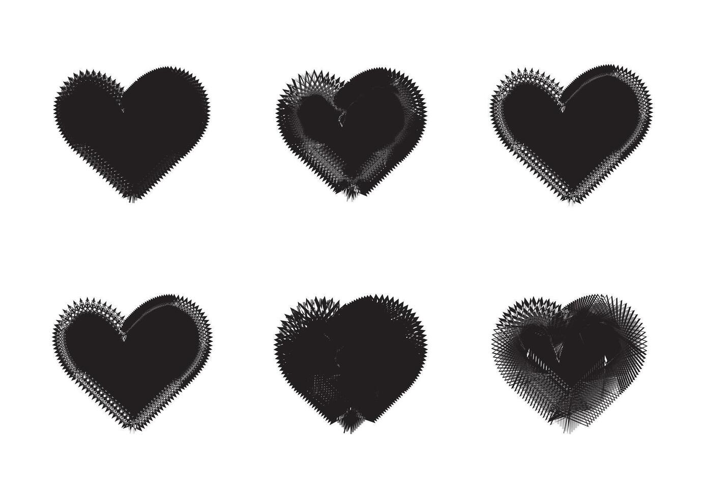 Monochrome Radiant Heart Design Collection vector