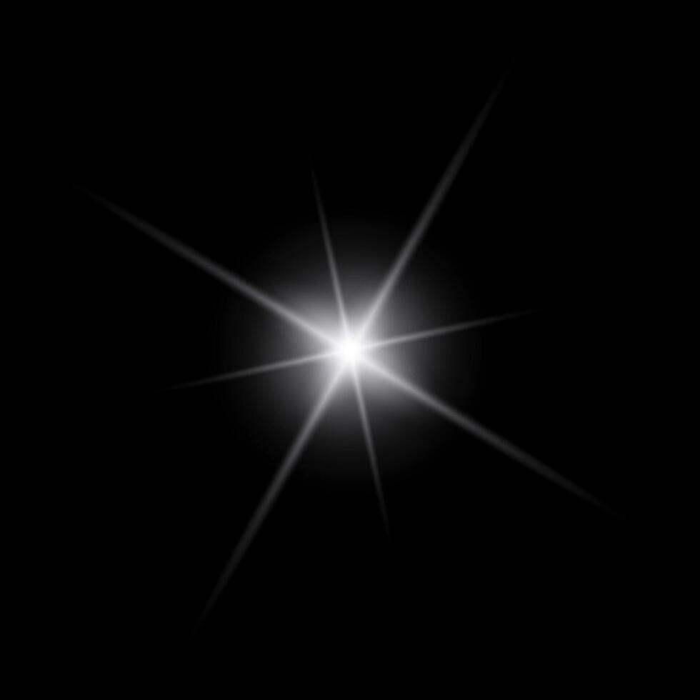sparkle lights flashing lights, sunlight lens flare, glowing ray beams, sparkling starsicon on black background. vector