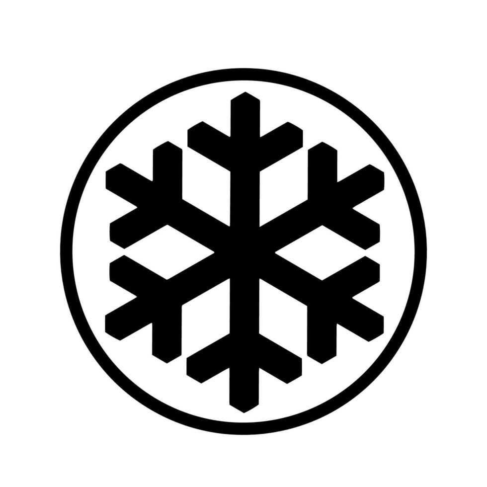 Illustration for web. Snowflake black icon isolated. vector