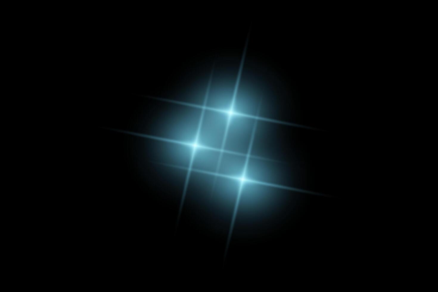blue sparkle lights, flashing lights, light effects, sunlight lens flare, glowing ray beams, sparkling starsicon on black background. vector