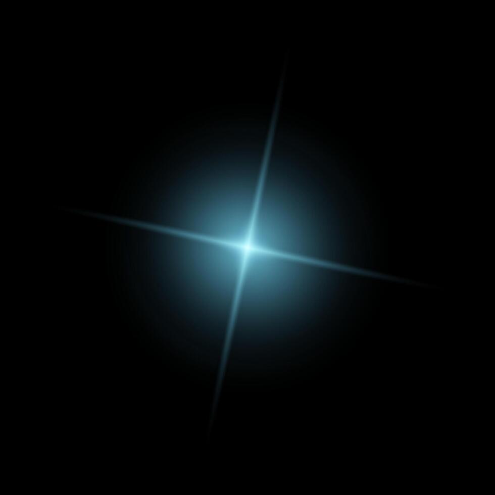 blue sparkle lights, flashing lights, light effects, sunlight lens flare, sparkling starsicon on black background. vector