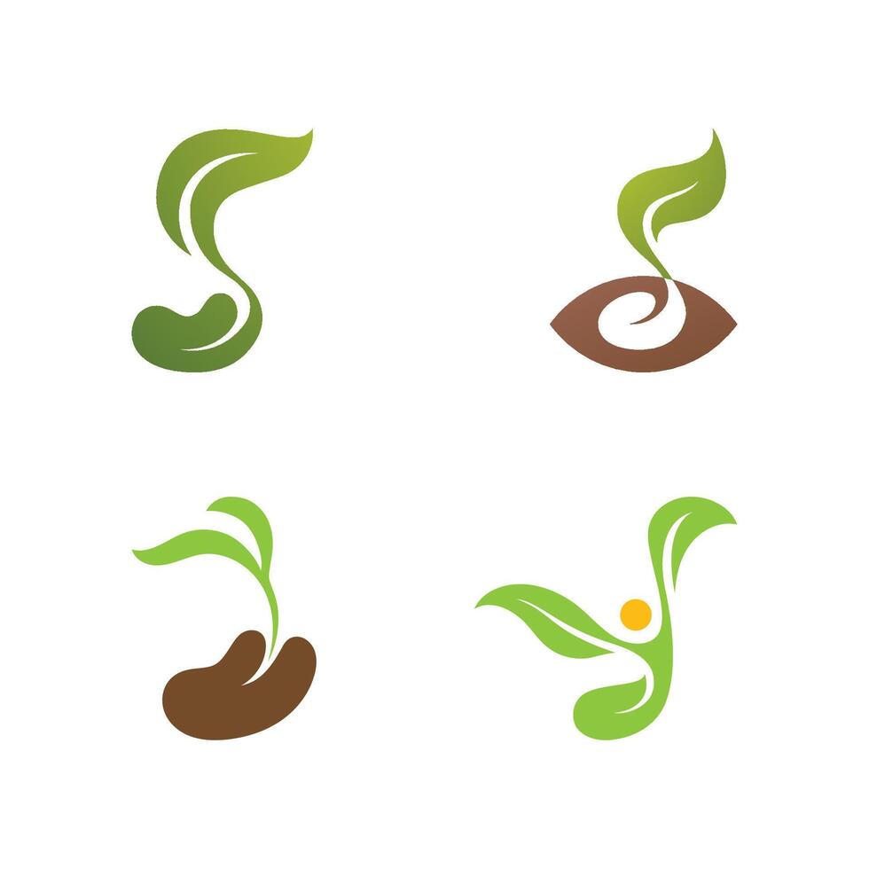 Plant Seeds Logo Concept Template vector