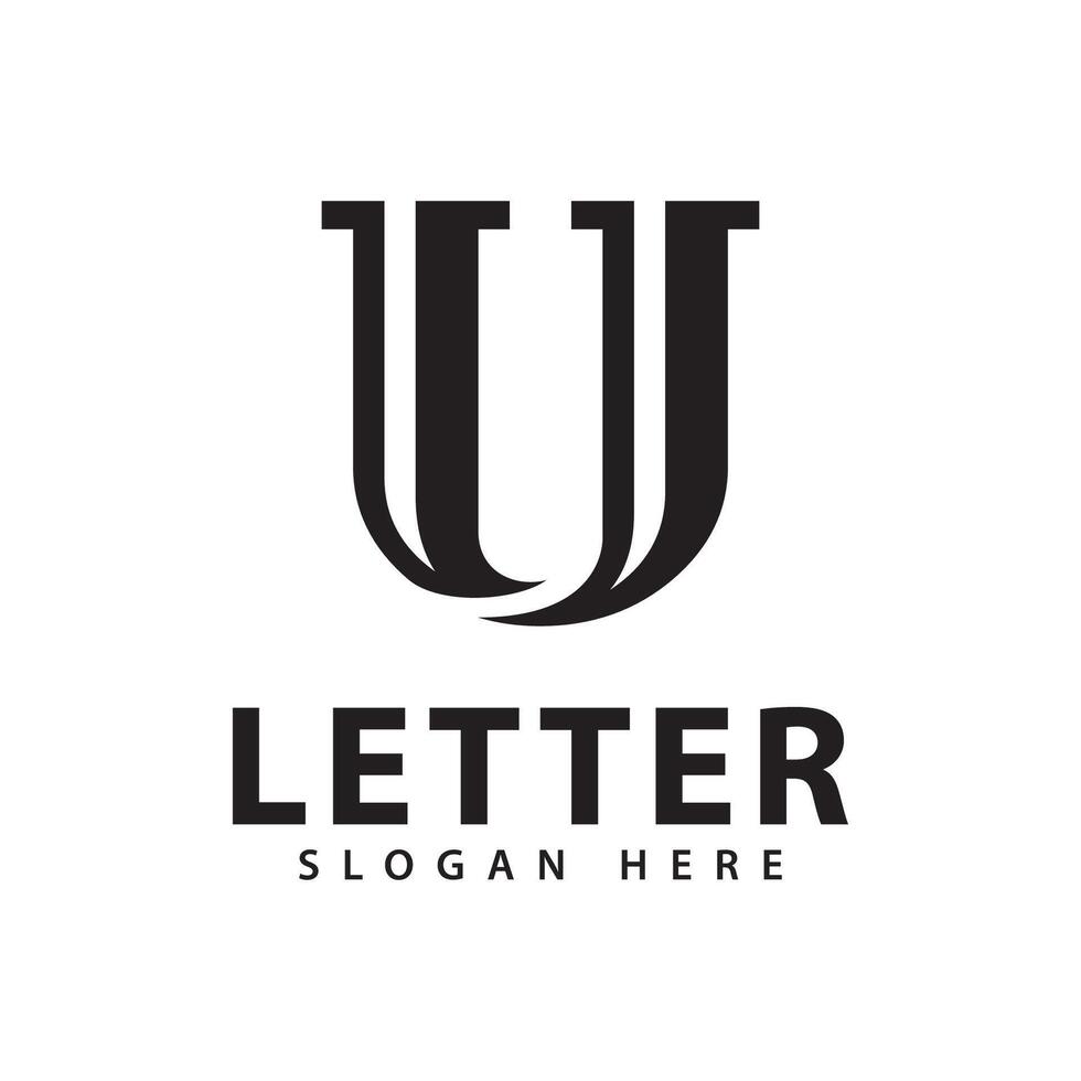 U Letter logo design template elements vector