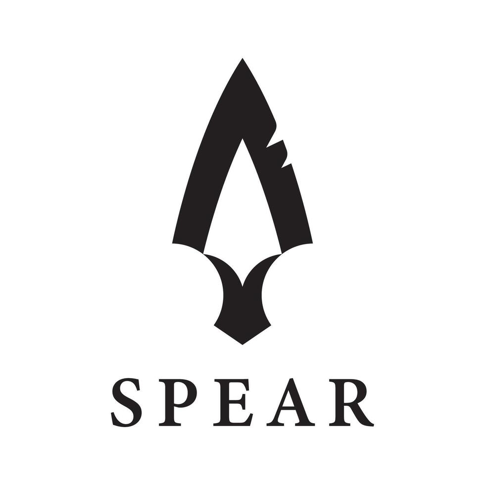 Spear logo icon template design vector