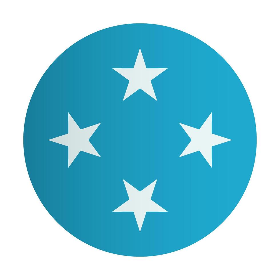 Micronesia national flag. Country identity circle badge vector