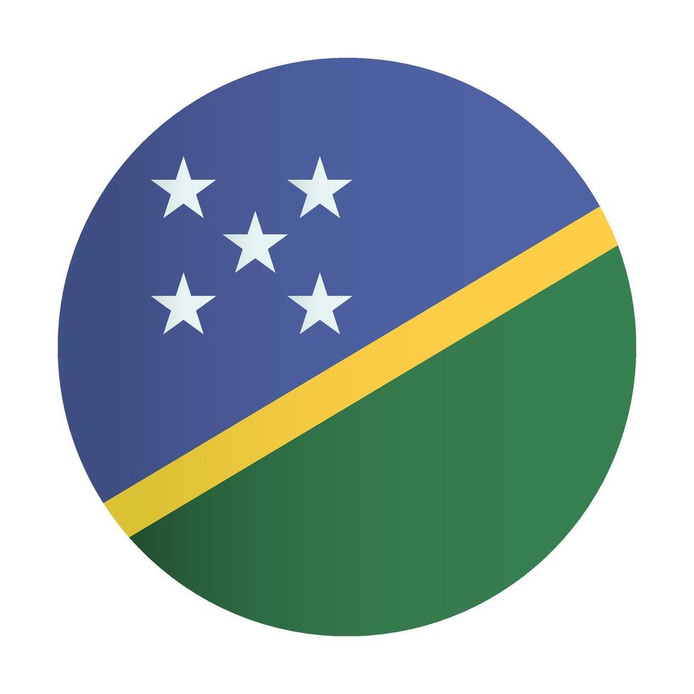 Solomon Islands flag. Country identity circle badge vector