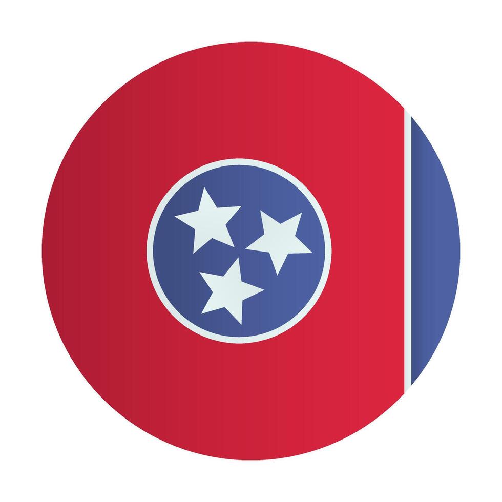 Tennessee State flag. USA country circle badge vector