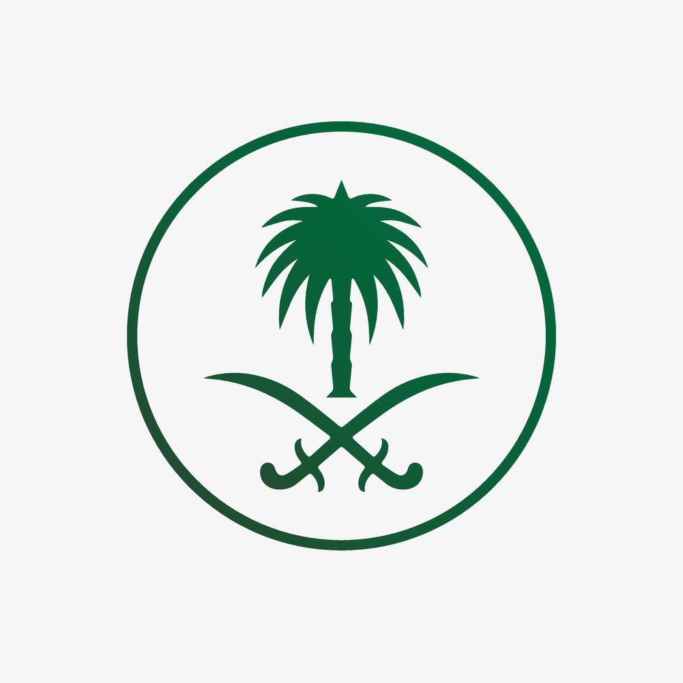 Emblem of Saudi Arabia in circle vector