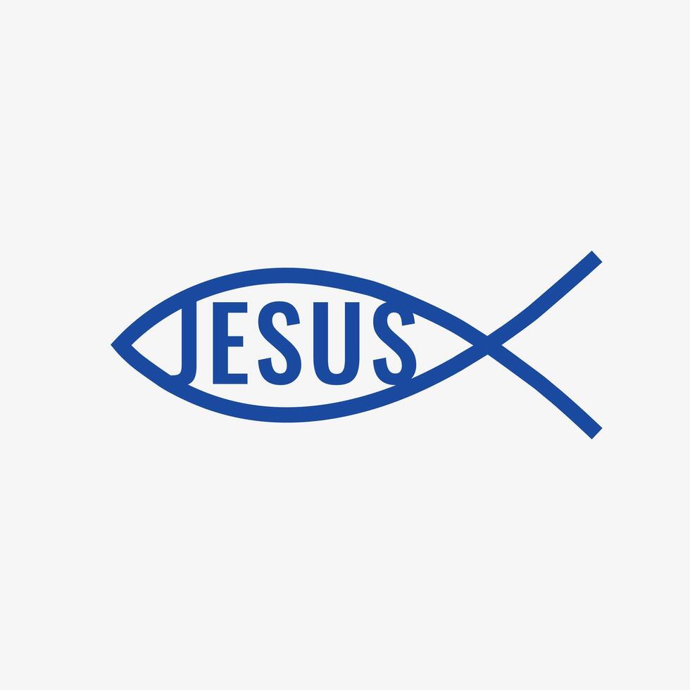 Jesus fish, Ichthys icon vector