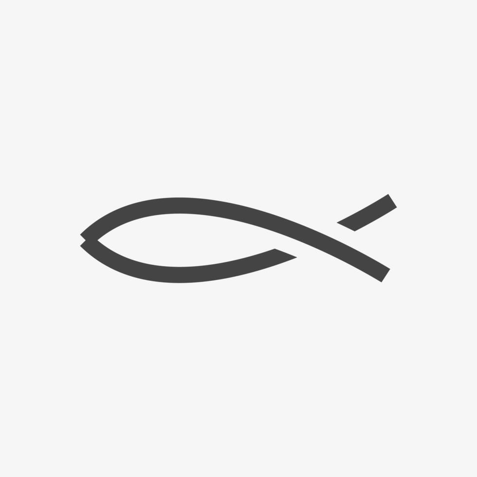 Fish icon. Line logo illustration vector