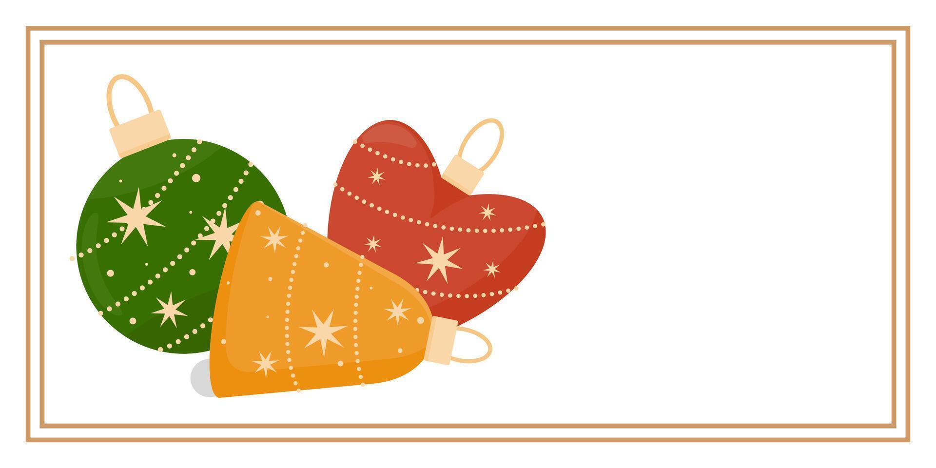 Christmas and New Year Greeting Horizontal Card or Invitation Template. Vintage Elegant Decoration Illustration. Happy Merry Xmas Greeting Party Banner Design background vector