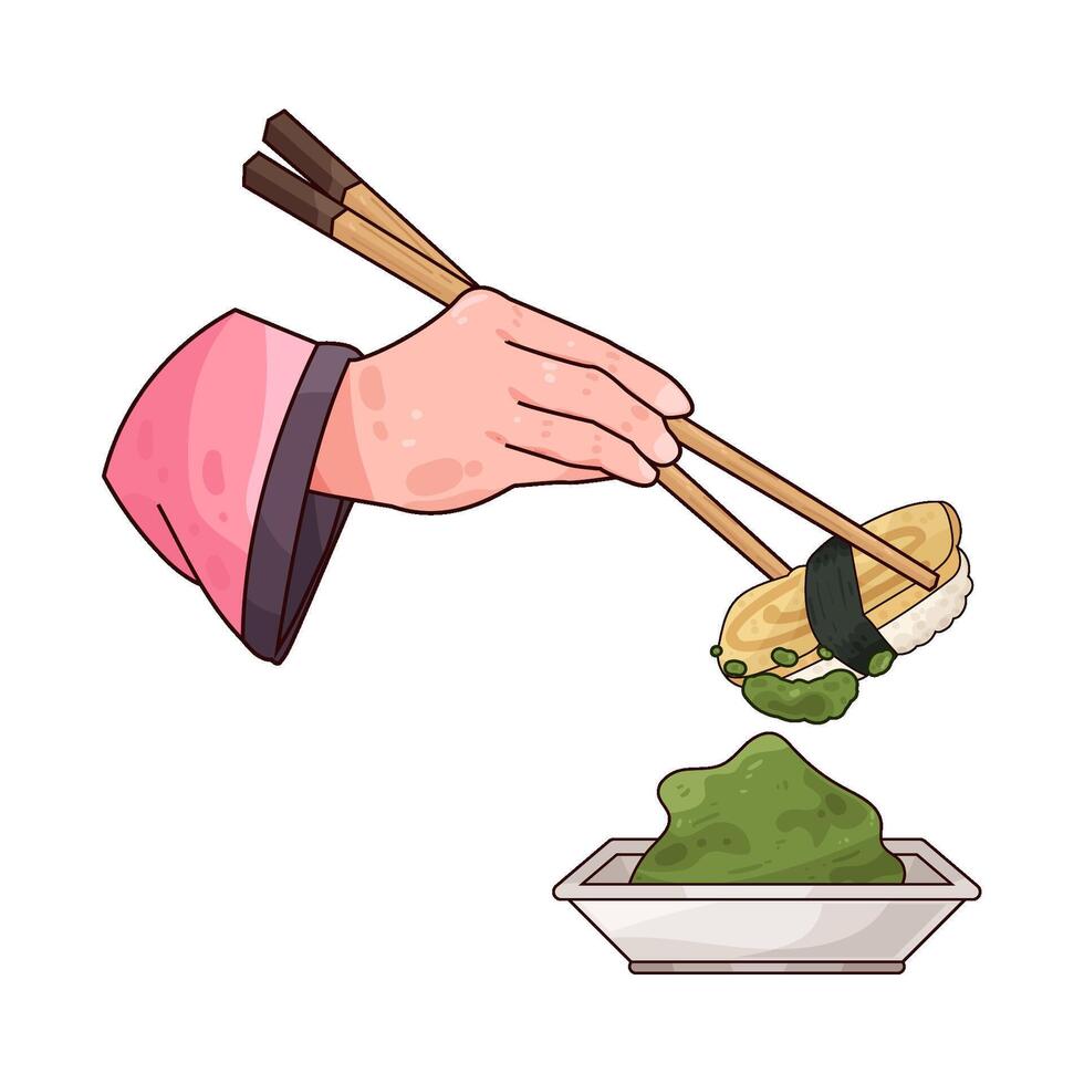 sushi and wasabi illustration vector