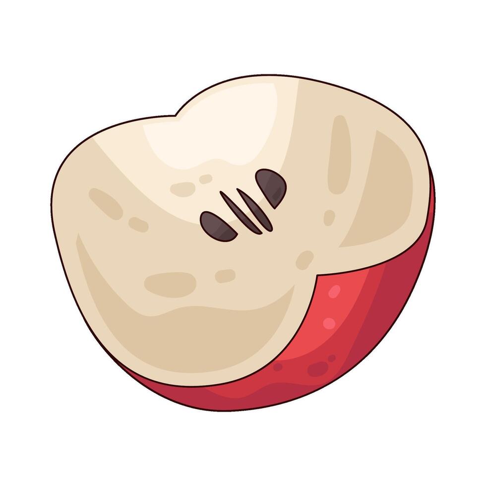 Illustration of half apple vector