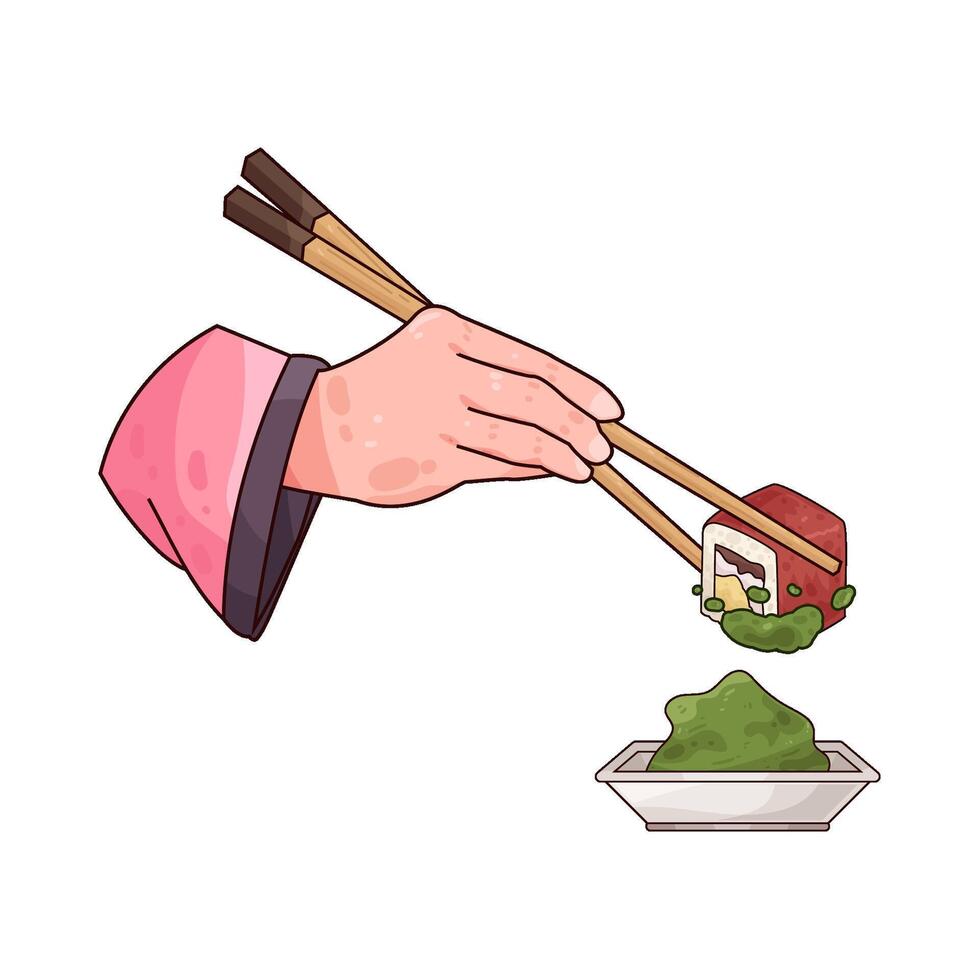 sushi with wasabi vector