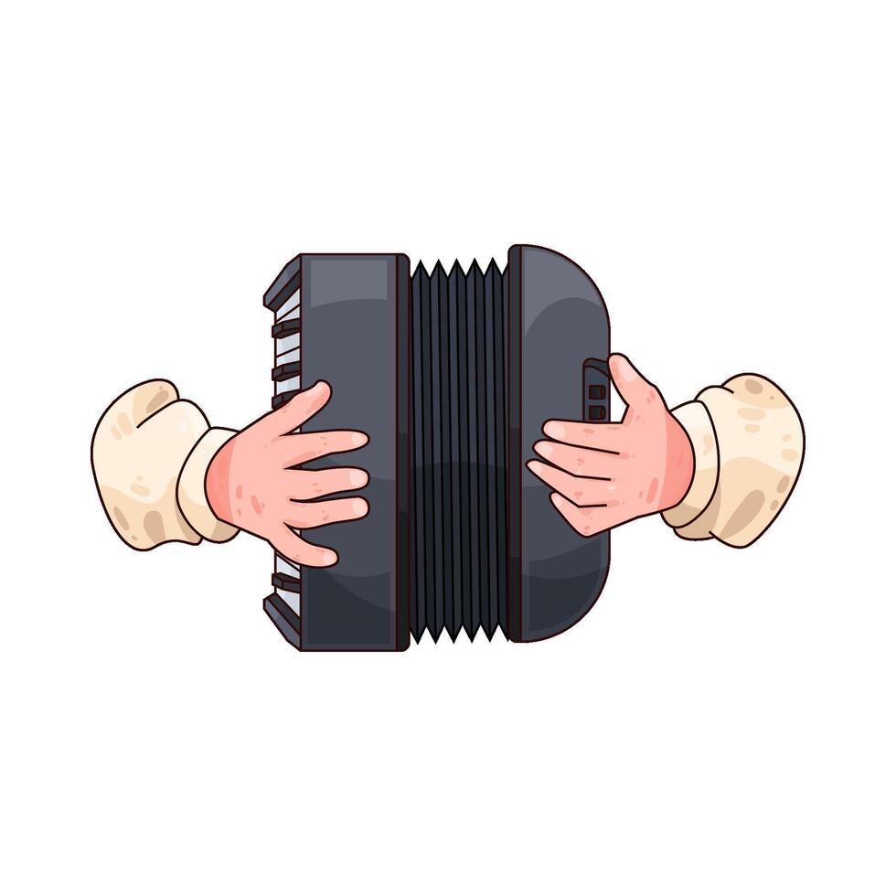 those creative hands playing the accordion vector