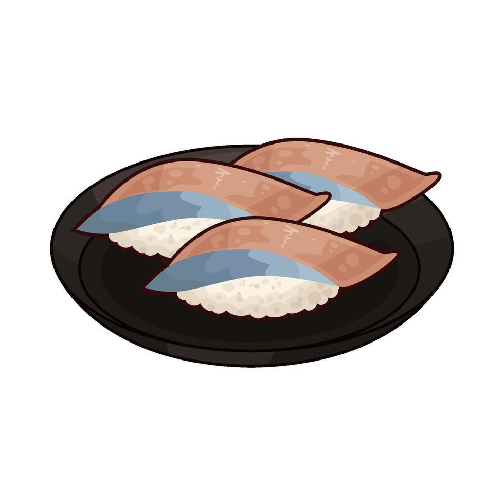 sushi on plate vector