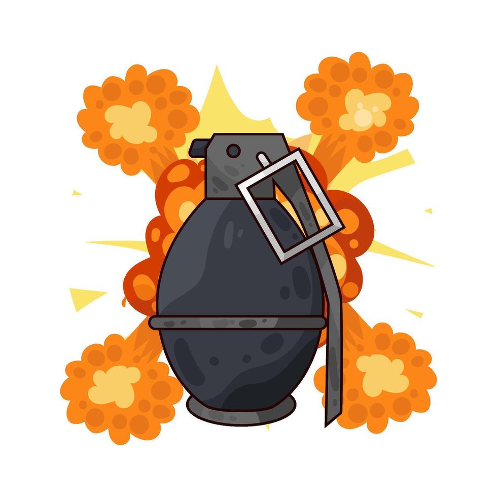 grenade bomb explodes illustration vector