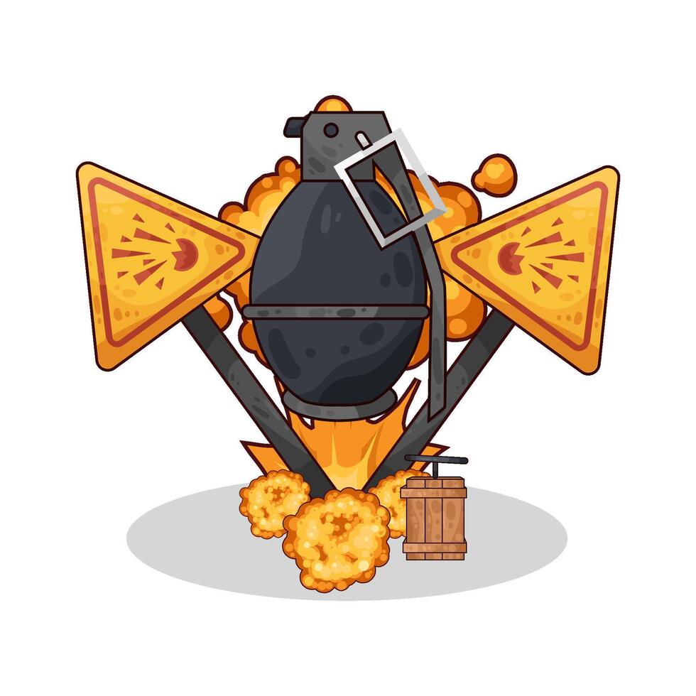 terrible bomb explosion illustration vector
