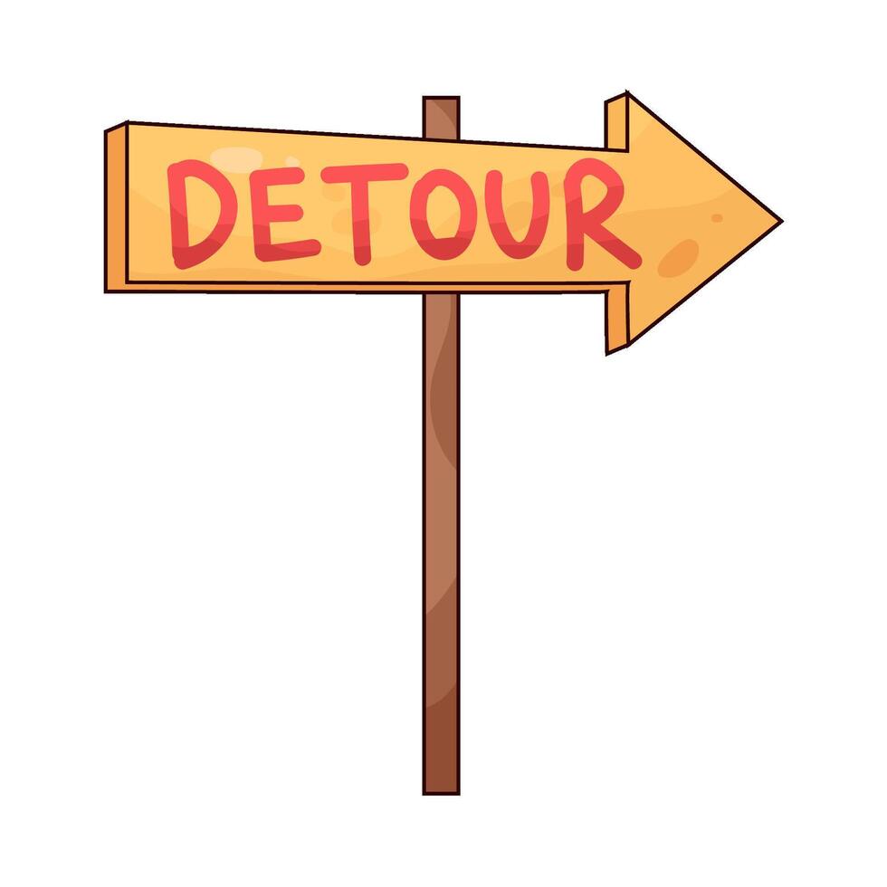 Illustration of detour sign vector