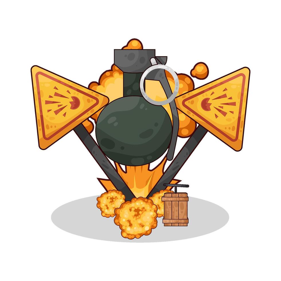 illustration of grenade bomb explodes vector