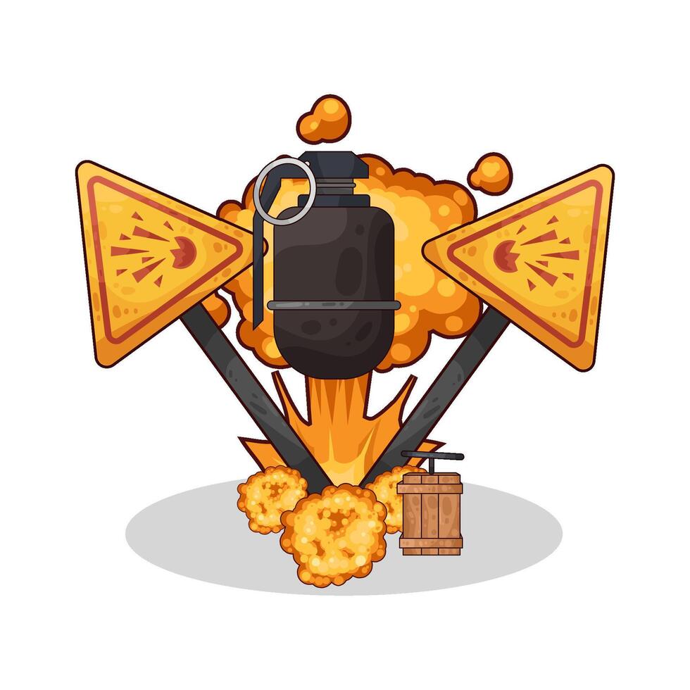 grenade bomb explodes vector