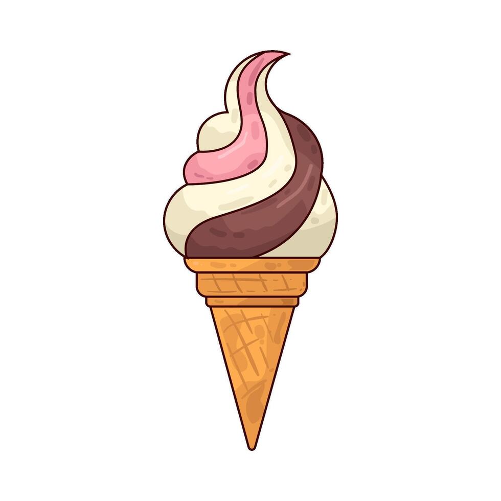 Illustration of ice cream cone vector