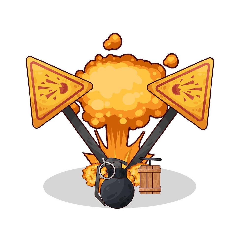 illustration of terrible bomb explosion vector