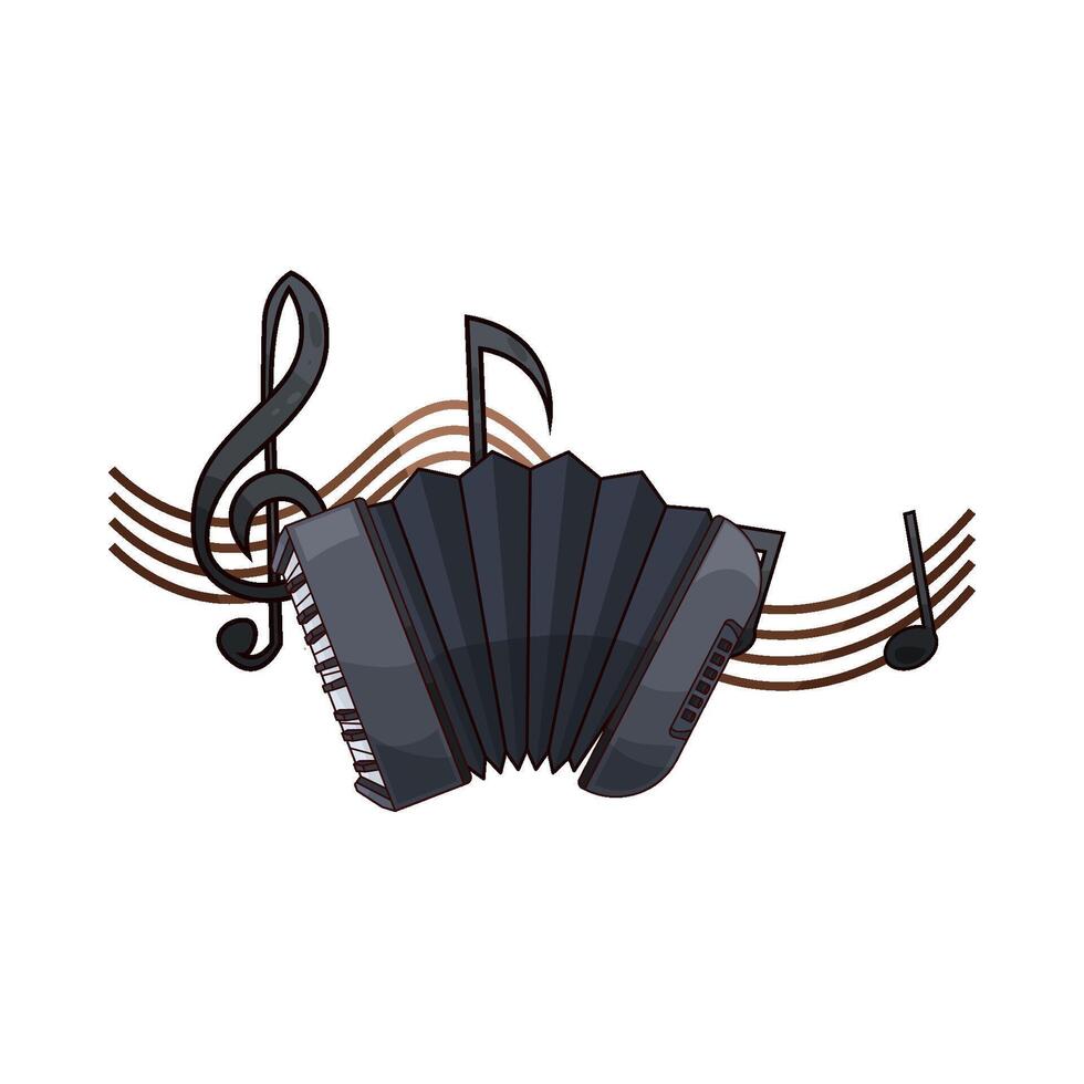 illustration of melodious accordion strains vector