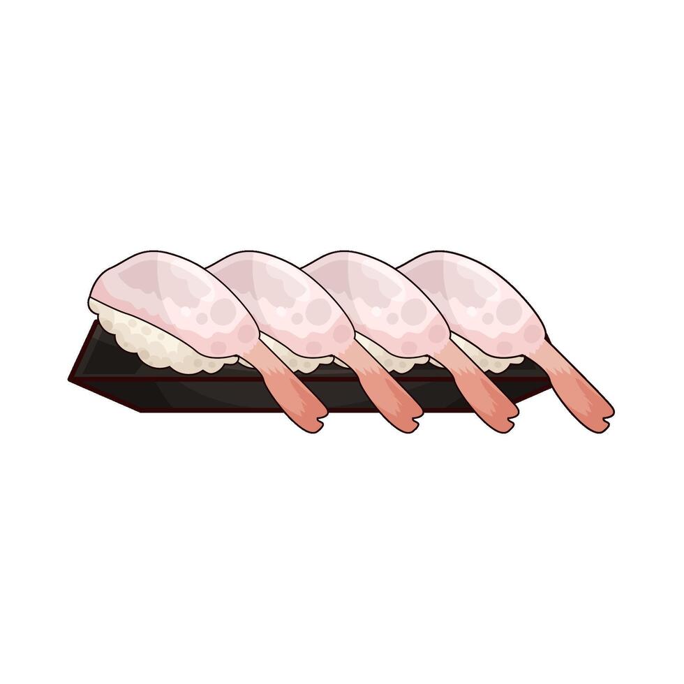 Illustration of fresh shrimp sushi vector