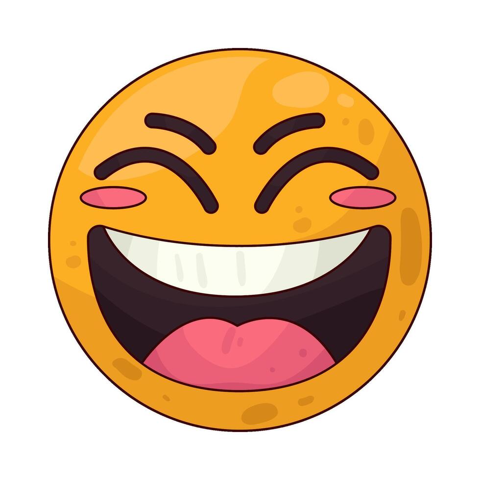 Illustration of laughing emoji vector