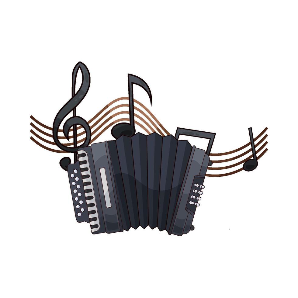 melodious accordion illustration vector