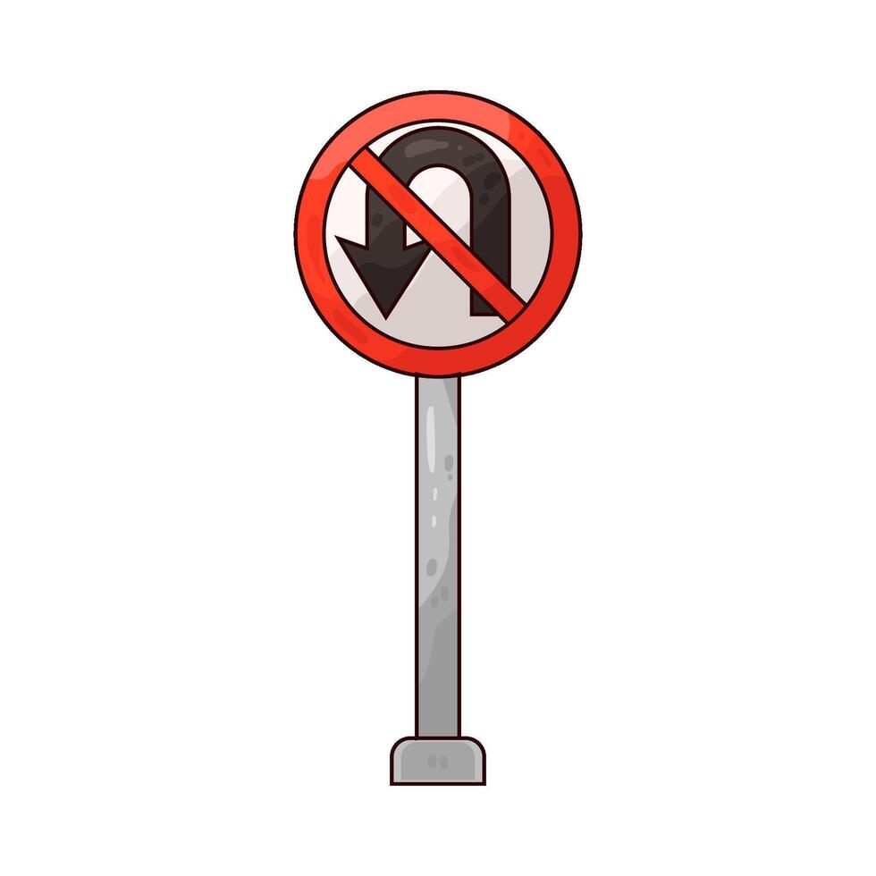 Illustration of no u turn vector