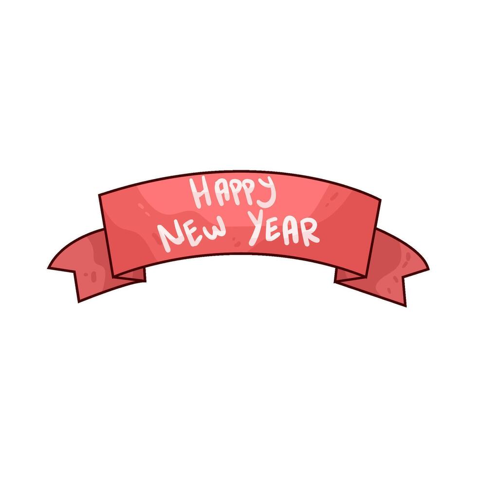 Illustration of happy new year ribbon vector