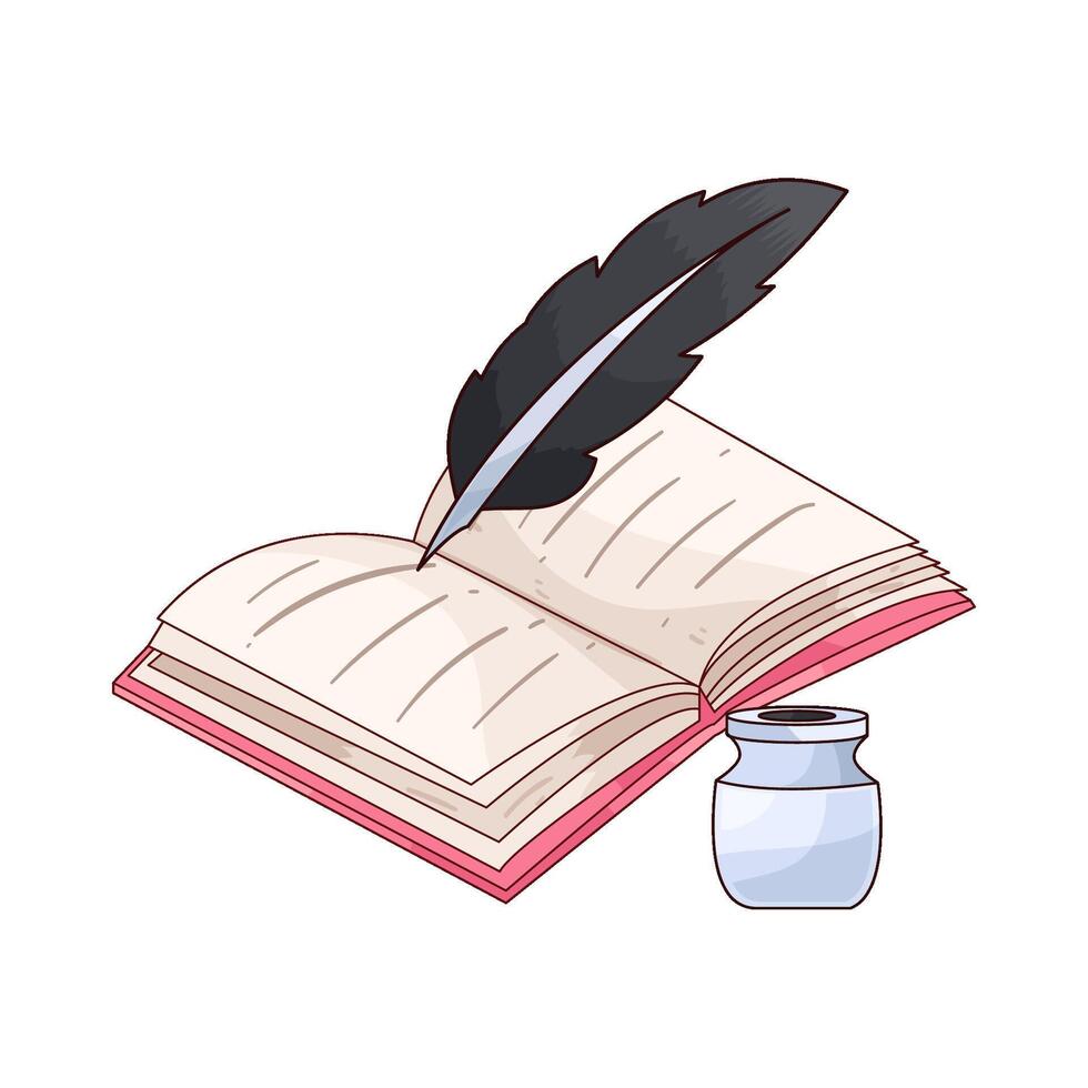 write with ink pen illustration vector