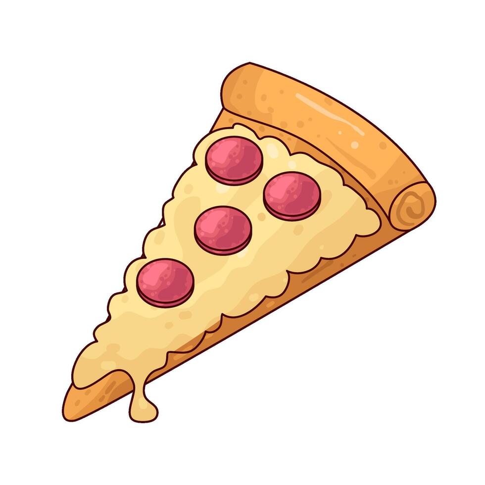 Illustration of pizza slice vector