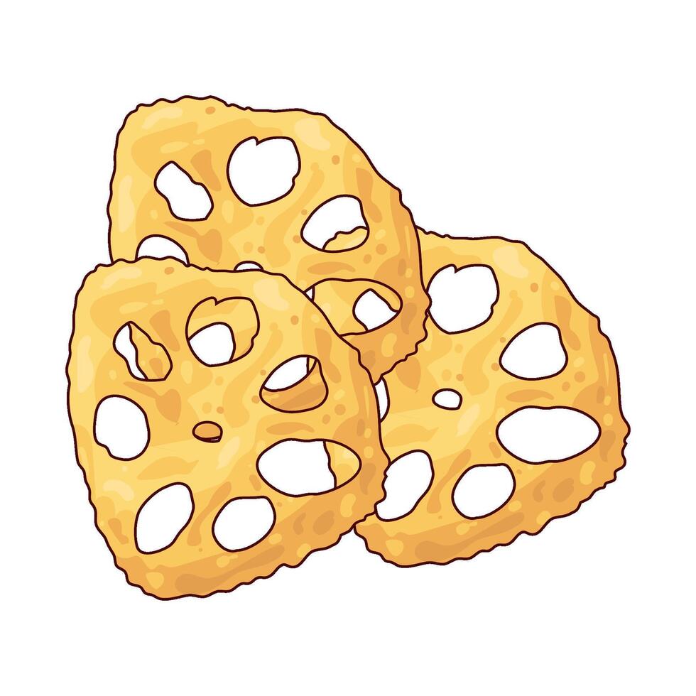 Illustration of lotus root chips vector