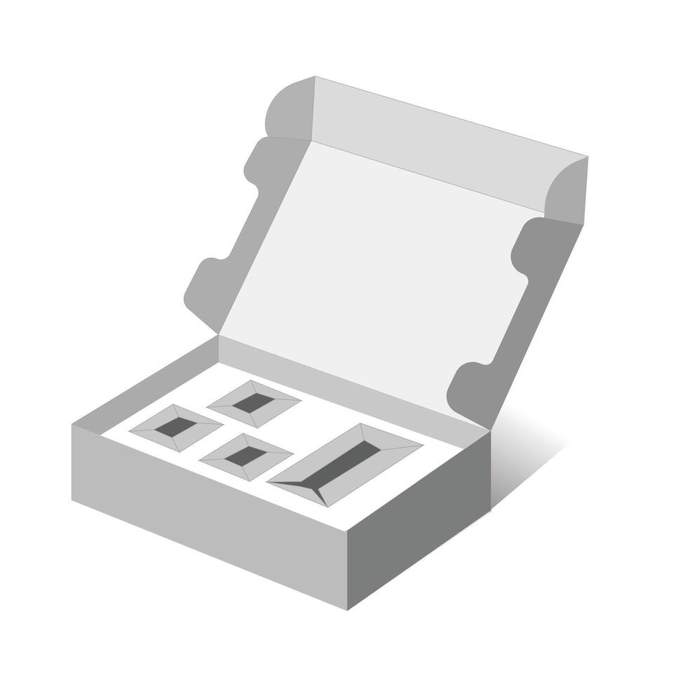 Stander Mailer Box Dieline template With 3D vector