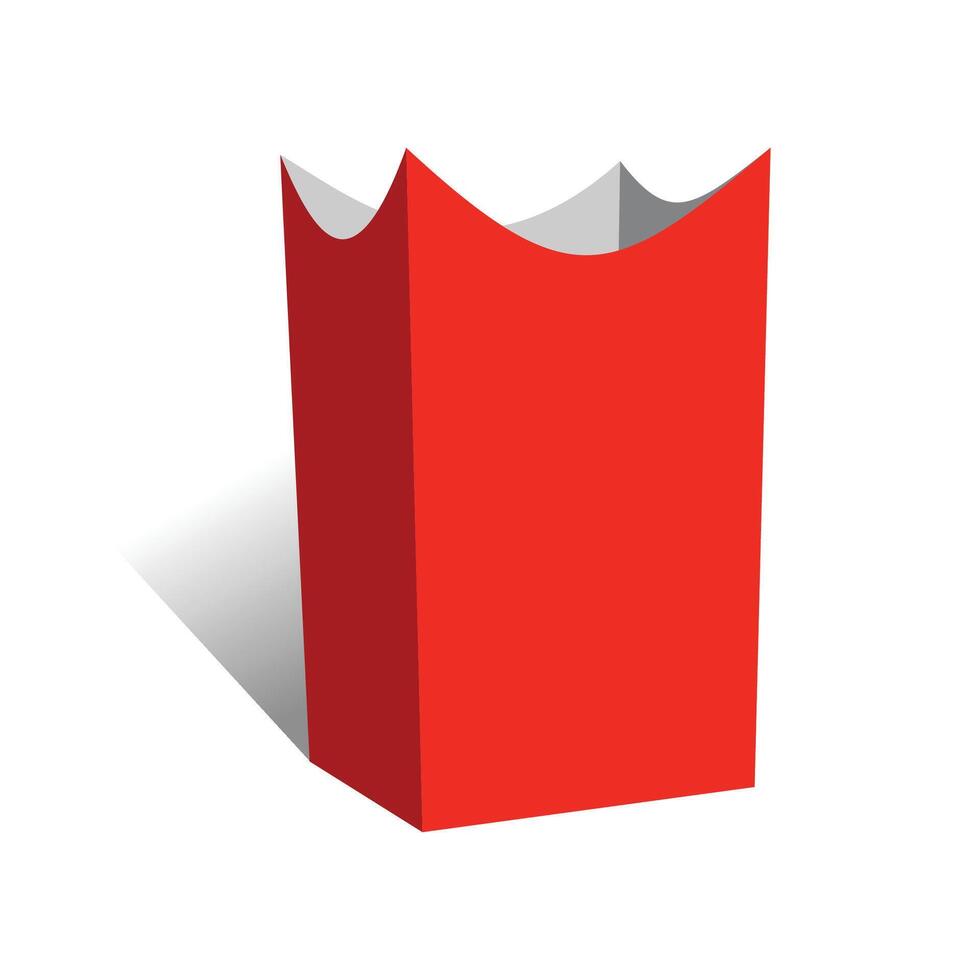 Stander French fries box template 3D, file vector